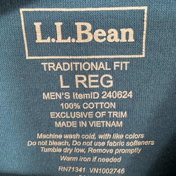 L.L. Bean Slate Blue Short Sleeve Tee - Picture 3 of 3